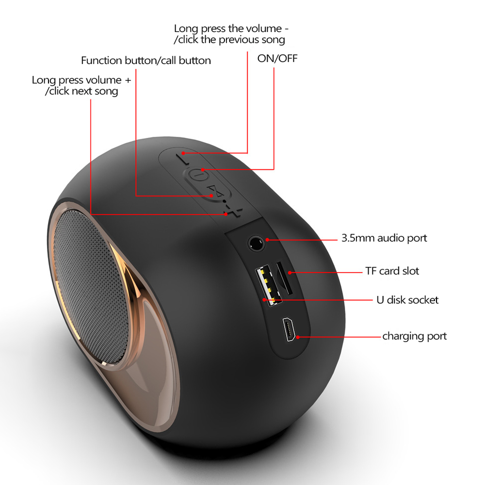 Loa Hộp Âm Thanh Không Dây X6 BT 5.0 Âm Thanh Vòm TWS Sử Dụng Ngoài Trời Di Động