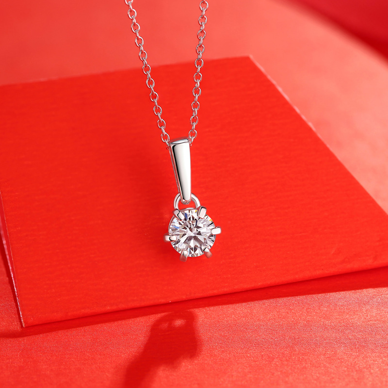 Dây chuyền Moissanite 2ct Kim Cương nhân tạo và Bạc 925 xi Bạch Kim N2928
