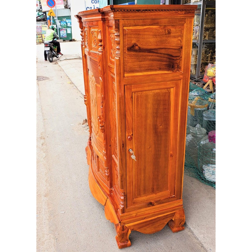 Tủ thờ gỗ tràm bụng phệ Phúc Lộc Thọ ,Tủ thờ gia tiên 1M 27