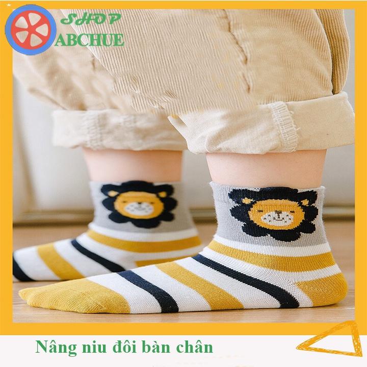 Tất Vớ Trẻ Em Minliu họa tiết đáng yêu Cho Bé Từ 1 – 12 Tuổi Chất Cotton Set 5 Đôi