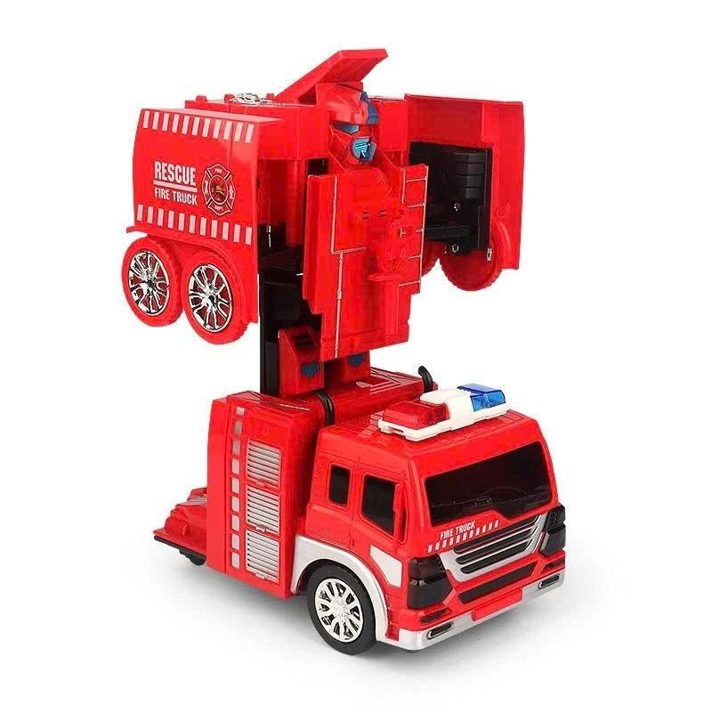 Đồ chơi Xe cứu hỏa biến hình Robot, có đèn và tiếng nhạc của xe cứu hỏa vui nhộn cho bé