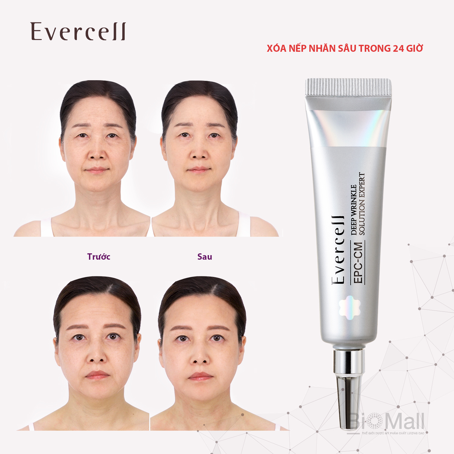 "Giải pháp chuyên gia chống Nếp nhăn sâu Công nghệ Tế bào gốc EVERCELL Deep Wrinkle Solution Expert 10ml "