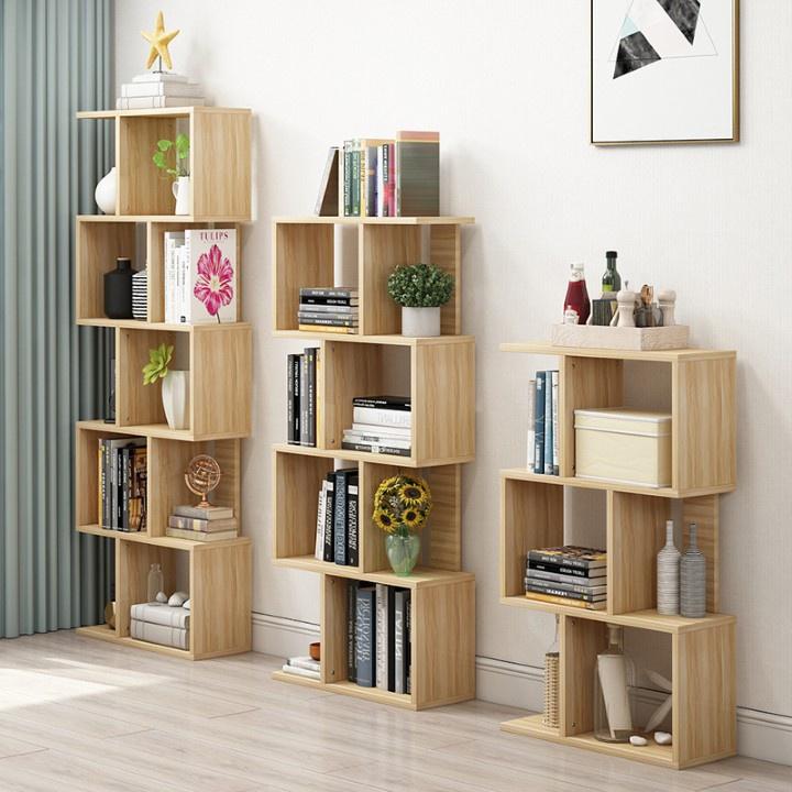 KỆ GỖ CHỮ S - KỆ GÓC NGŨ GIÁC 2 MÀU