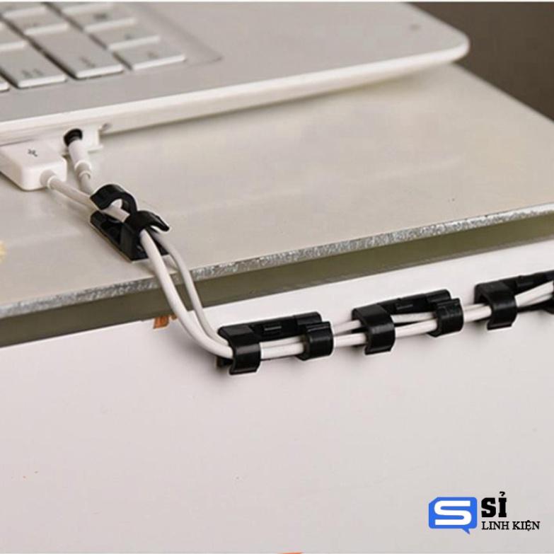 Bộ 20 miếng dán tường đi dây điện trong suốt - kẹp cố định nút giữ luồn dây điện