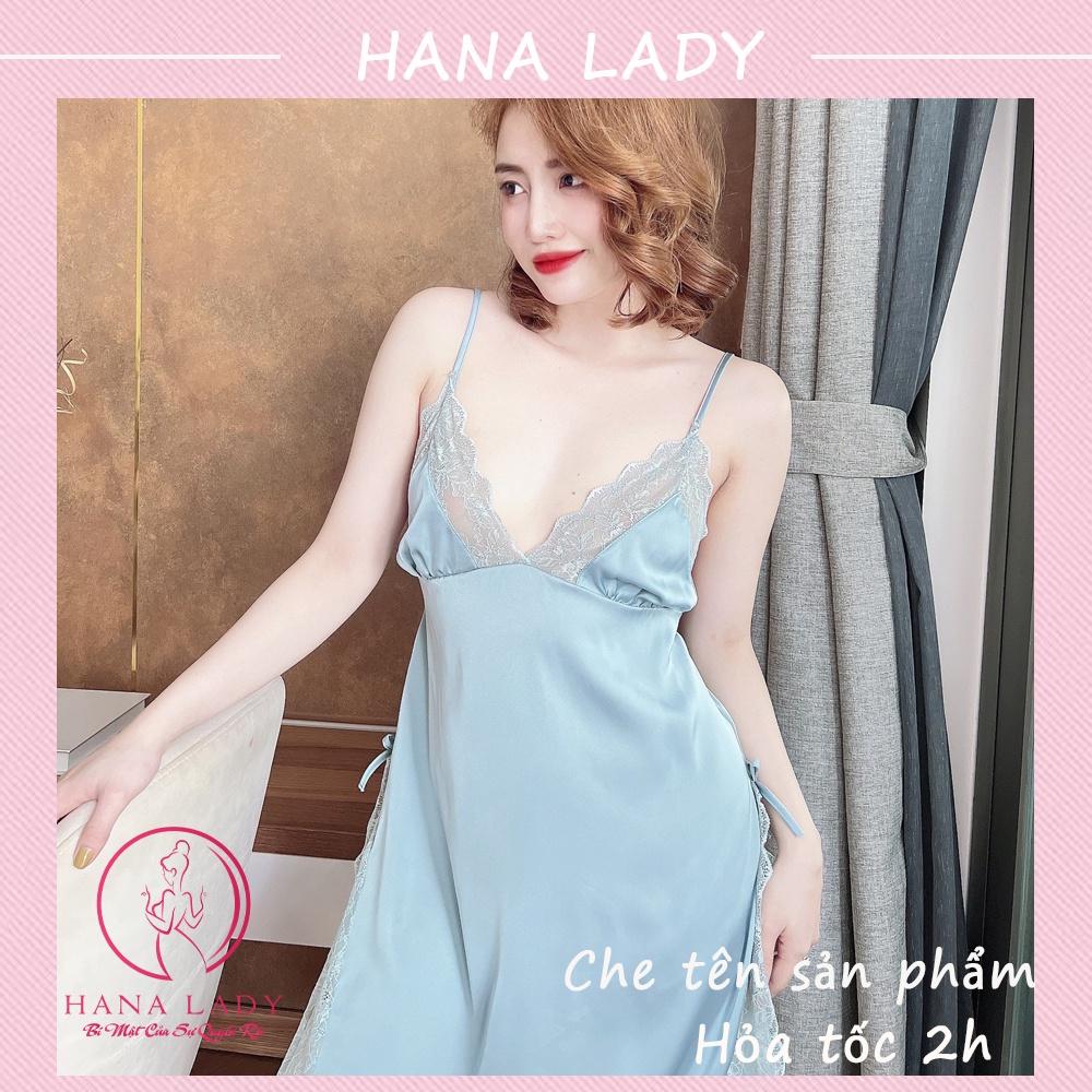 Váy ngủ lụa xẻ tà kèm choàng sáng chảnh VN496