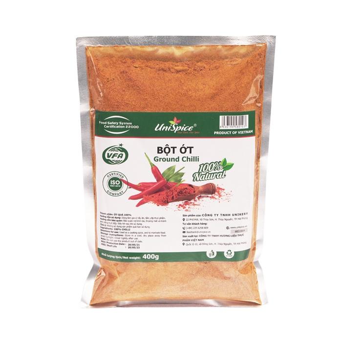 Bột ớt Unispice túi/gói 400gr- Gia vị tự nhiên/ Ớt bột nghiền siêu cay