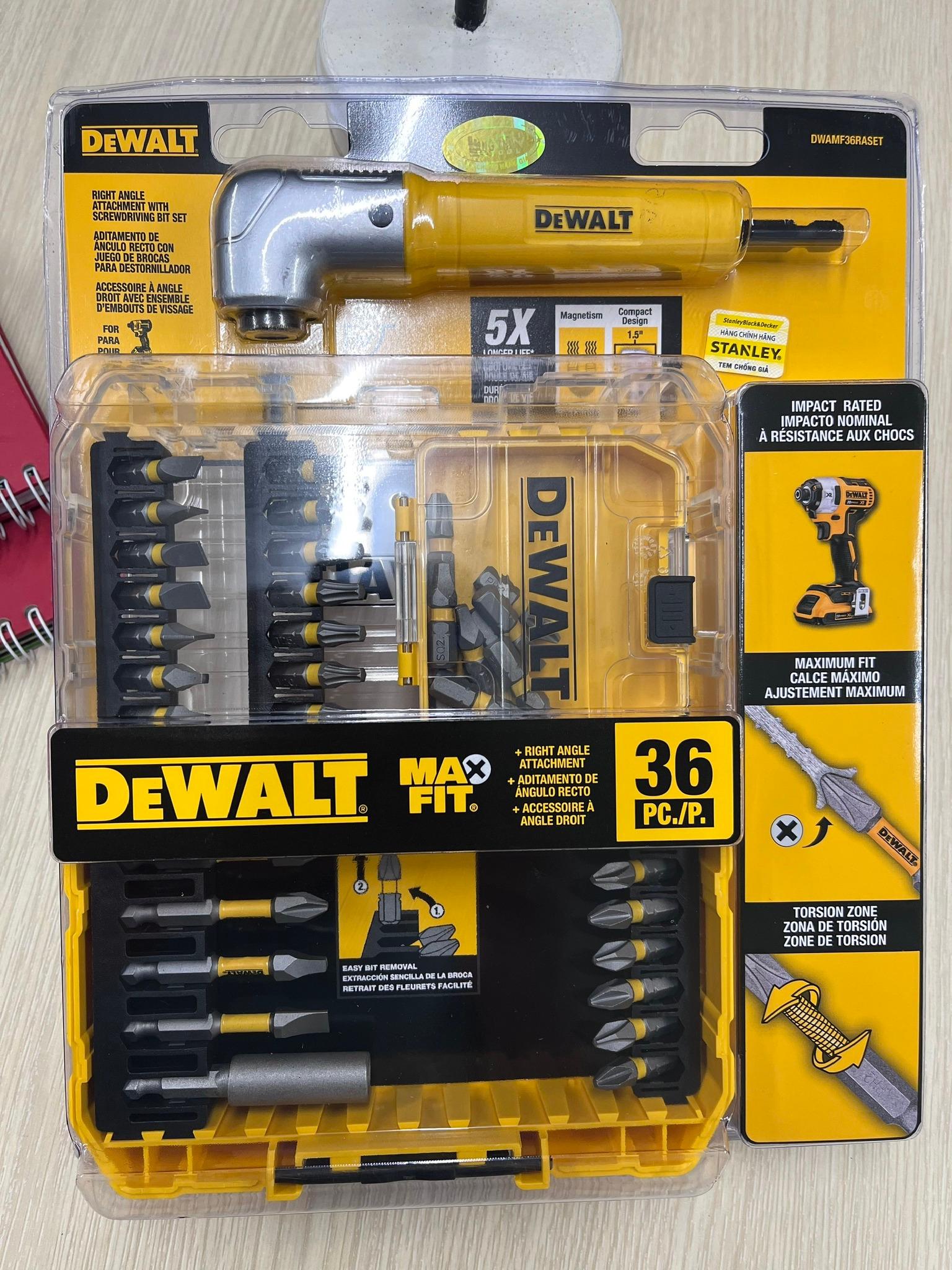 BỘ 32 MŨI VÍT VÀ ĐẦU CHUYỂN GÓC 90* DEWALT DWAMF36RASET - HÀNG CHÍNH HÃNG