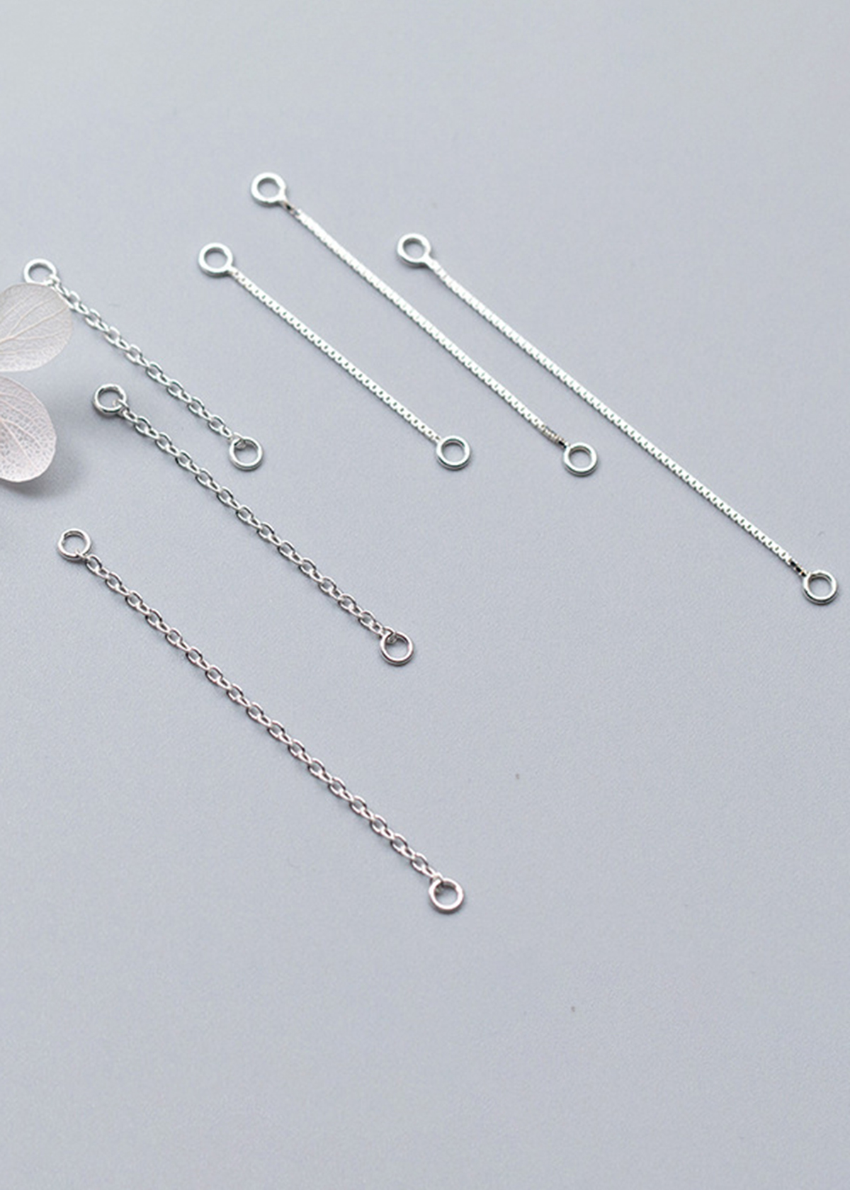 Combo 6 cái charm bạc dây xích trang trí 1 - Ngọc Quý Gemstones
