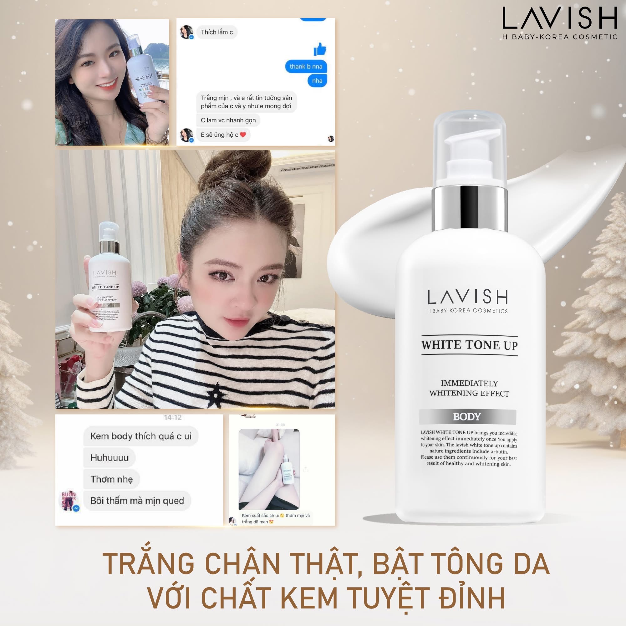 Kem dưỡng trắng chuyên sâu ban ngày dành cho body Lavish h baby