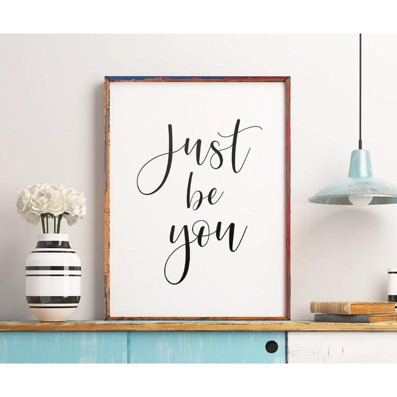 Tranh in cao cấp | Typography-Just Be You 123 , tranh canvas giá rẻ