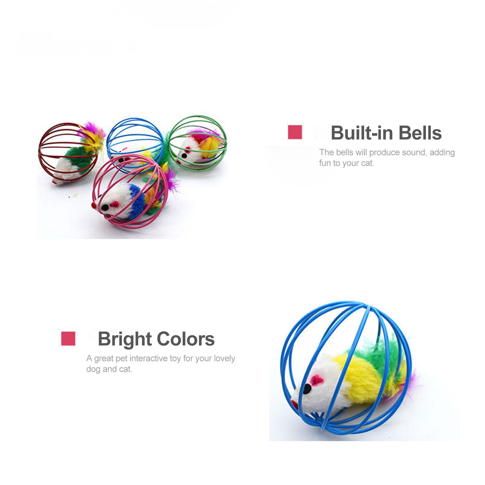 Đồ Chơi Bóng Cho Mèo Có Lông Vũ Đầy Màu Sắc