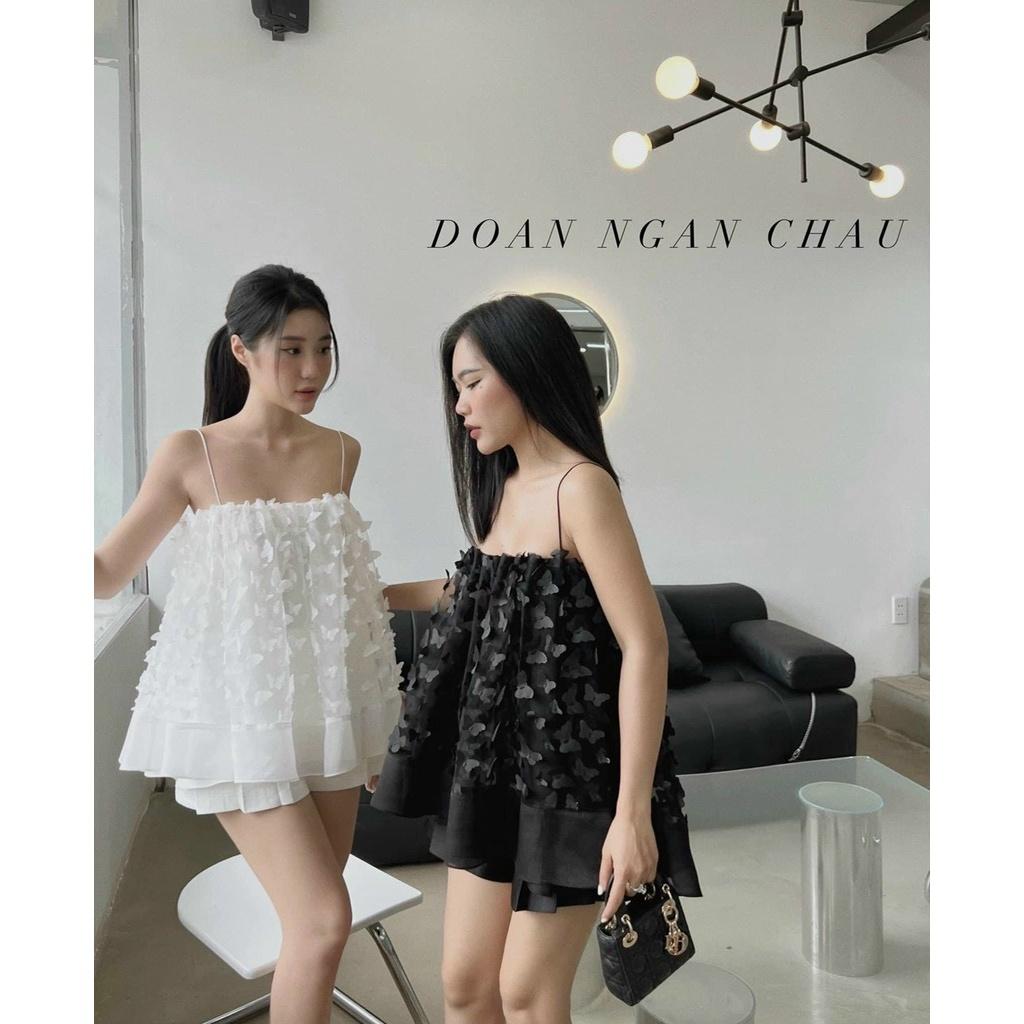 SET 2 MÓN ÁO 2 DÂY XÒE DÁNG DÀI MIX QUẦN ĐÙI CỰC SANG CHẢNH CHO CÁC TIỂU THƯ NHÀ MEOWSHOP - Hồng