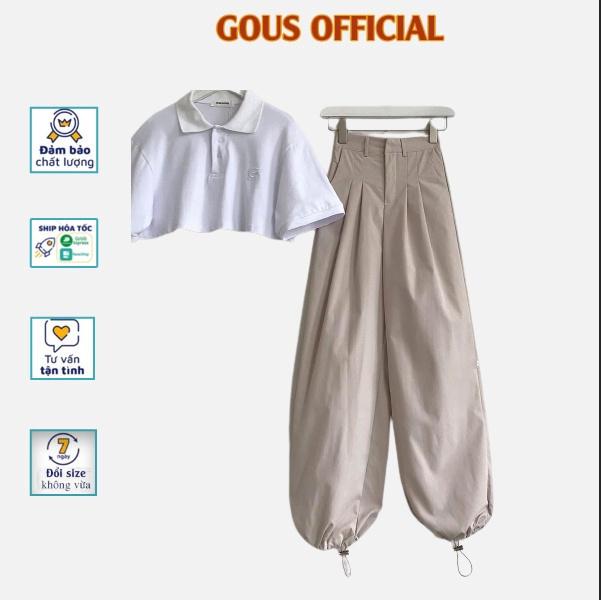 Quần Jogger Kaki Màu Be Thiết Kế Rút Ống Quần Ống Rộng Phong Cách Thể Thao Thỏa Mái Cá Tính CAL 2646