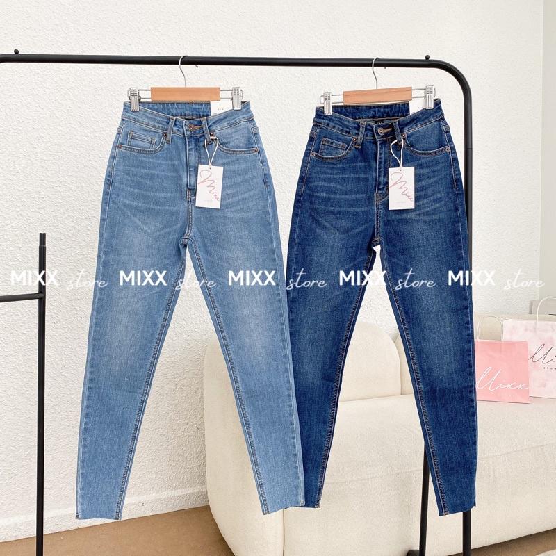 Quần jean nữ skinny lai cắt hiệu chất co giãn thoải mái phom 9 tấc