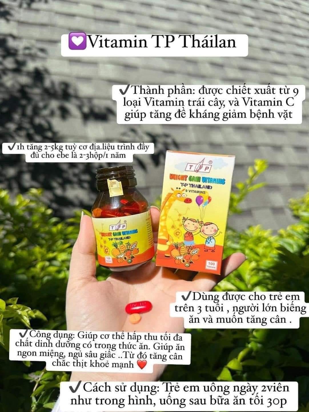 Viên tăng cân 9 Vitamin TP Thái Lan, Hỗ Trợ Cải Thiện Cân Nặng, Ăn Ngon Ngủ Ngon