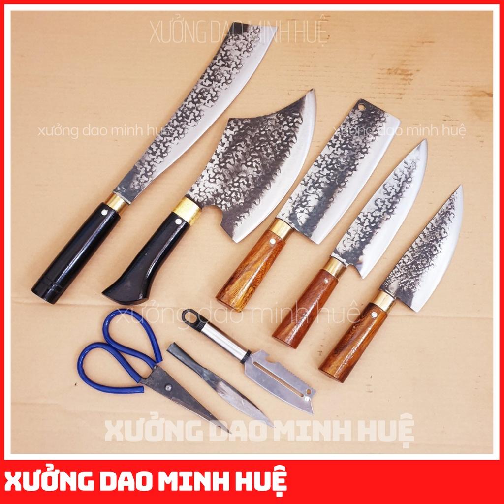 Dao bộ 5 dao nhà bếp cao cấp làm từ nhíp xe ô tô chống cong vênh sứt mẻ
