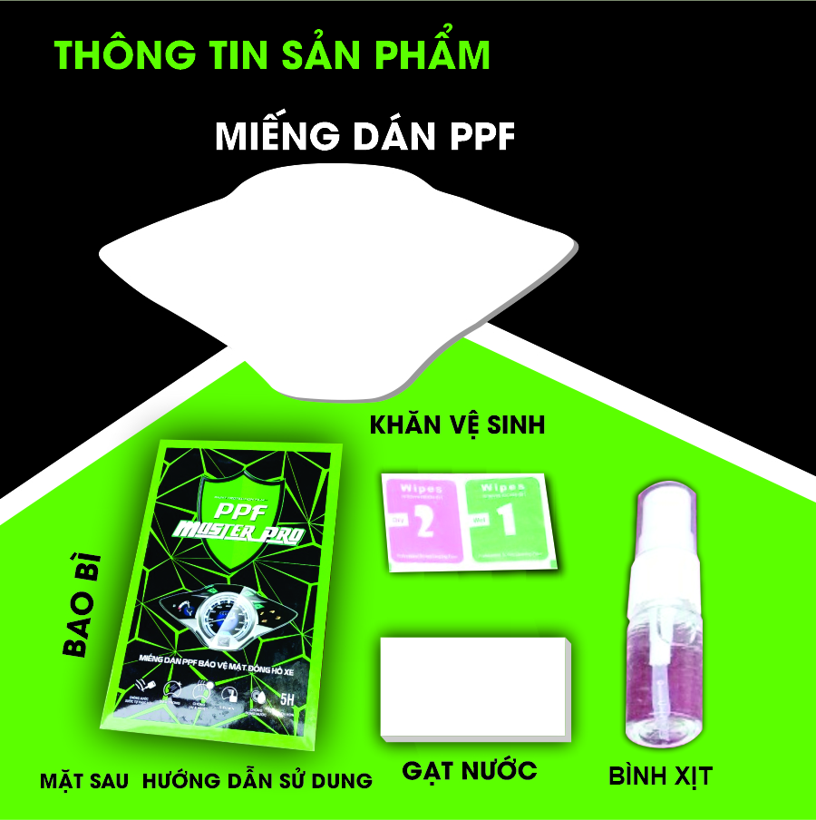 Miếng Dán PPF Bảo Vệ Mặt Đồng Hồ Xe Future led | Chất Liệu Film PPF