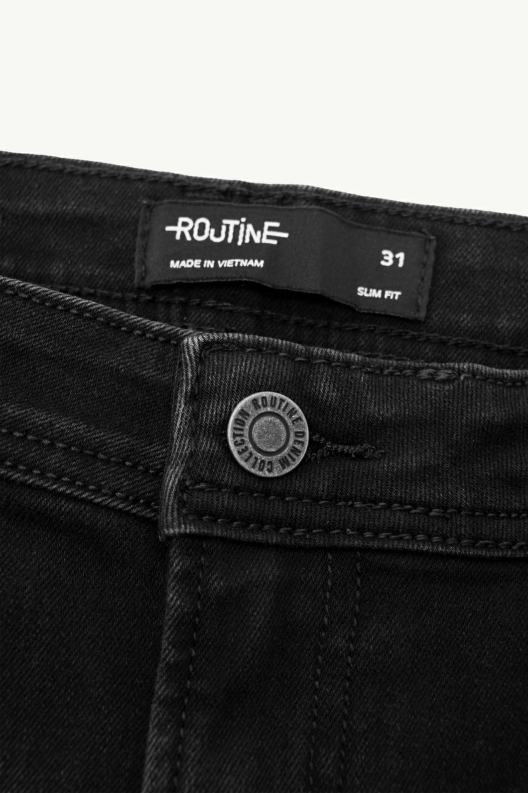 Quần jean nam trơn ROUTINE form Slim màu Xám Đen - 10F23DPA028 | LASTORE MENSWEAR