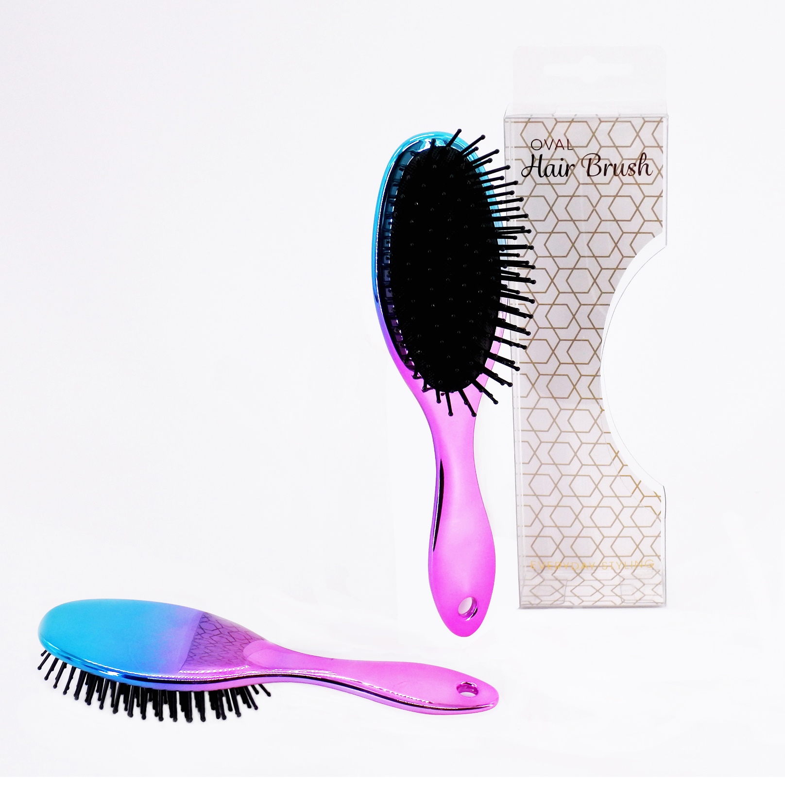 Lược chải tóc oval  HAIR BRUSH OVAL  2 TONE Uncle Bills AH3658