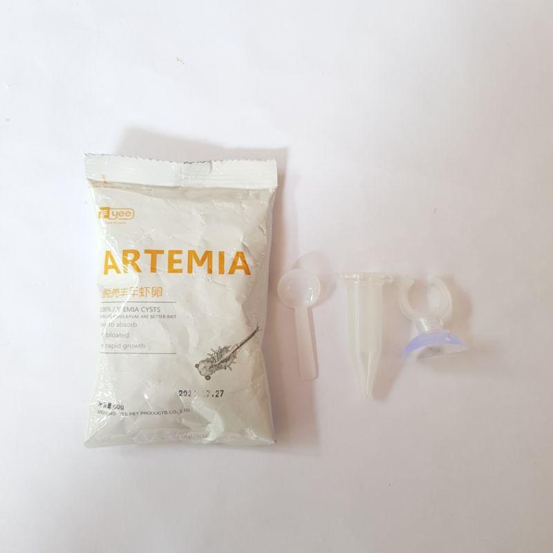 Artemia sấy khô hộp 150ml - Artimia sinh khối thức ăn tươi cho cá cảnh -tặng kèm ống cho ăn nhỏ giọt