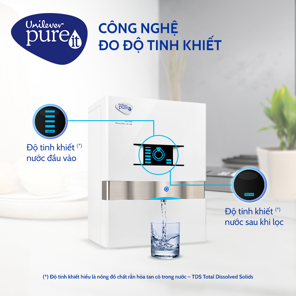 Máy Lọc Nước Pureit Ultima White Lọc Nguyên Khối Tích Hợp Công Nghệ RO + UV + MF - Hàng Chính Hãng