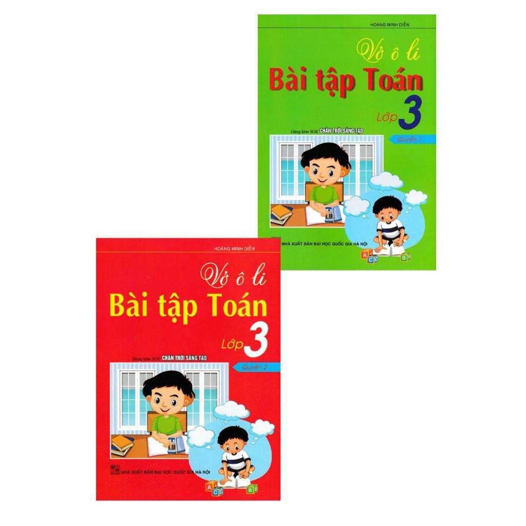 Sách - Vở Ô Li Bài Tập Toán Lớp 3 - Combo 2 Tập - Dùng Kèm SGK Chân Trời Sáng Tạo - Hồng Ân