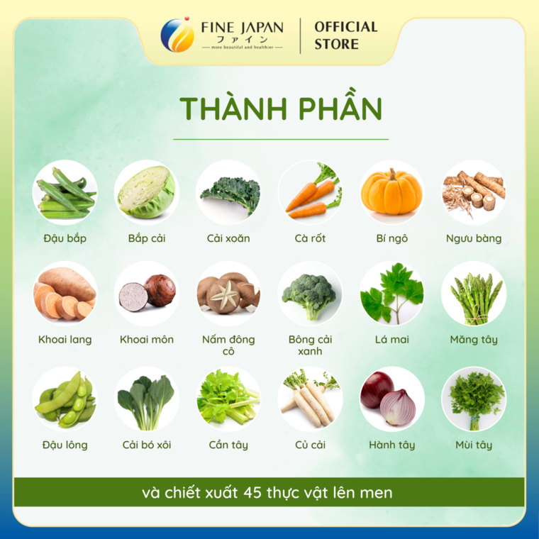 Thạch Rau Củ & Hoa Quả Fine Japan Delicious Veggie Jelly 20 thanh