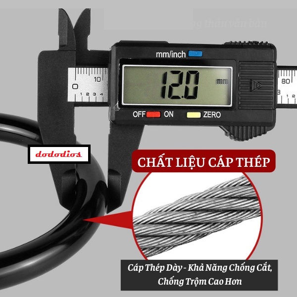 Khóa Dây Xe Đạp 4 Số Lõi Thép Đường Kính 12mm Chống Trộm Siêu Bền Dài 40cm - Chính hãng dododios