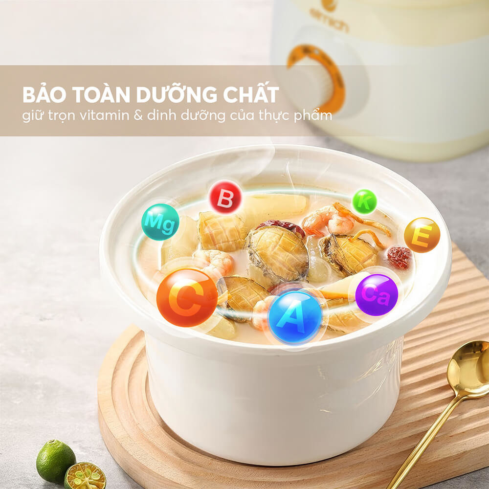 Nồi Nấu Chậm 2L Elmich SCE-8525: Chuyên Gia Nấu Cháo, Kho Cá, Chưng Yến - Hàng chính hãng