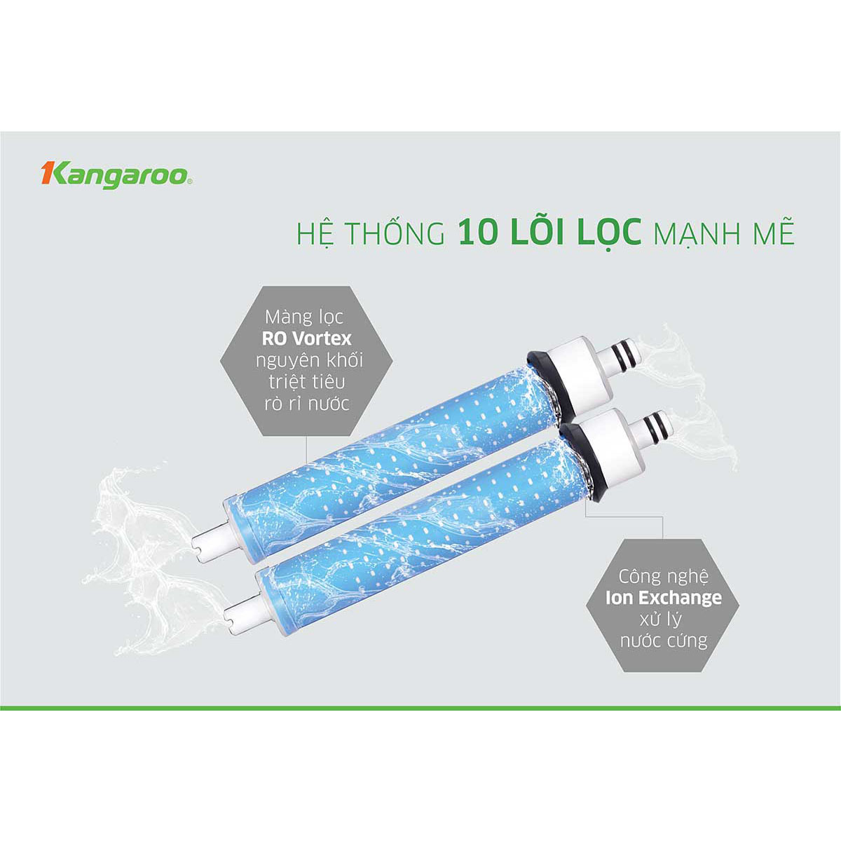 Máy lọc nước Kangaroo RO nóng lạnh Infinity KG10A2I - Hàng chính hãng