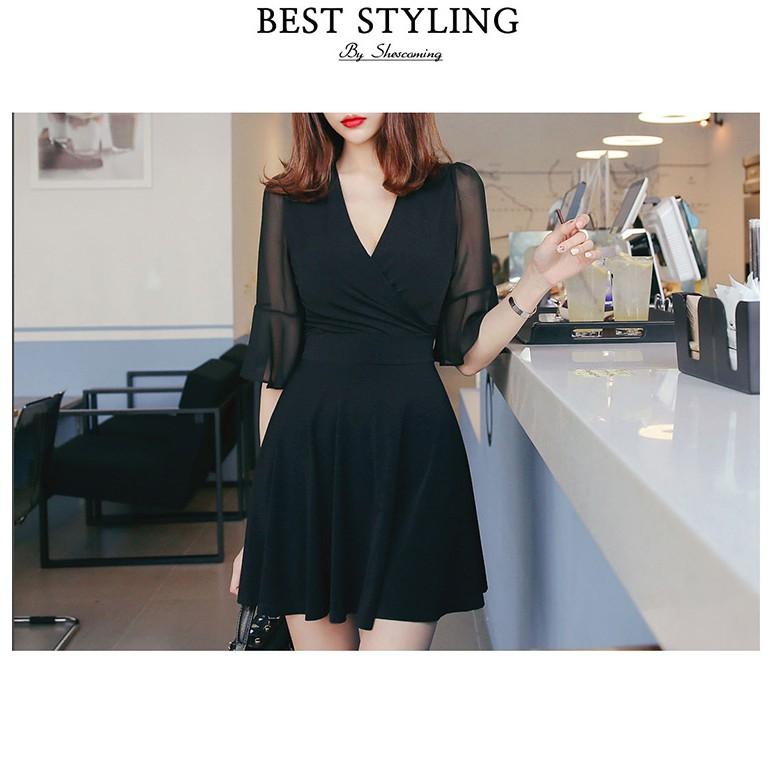 ĐẦM XÒE CỔ ĐẮP CHÉO CAO CẤP
