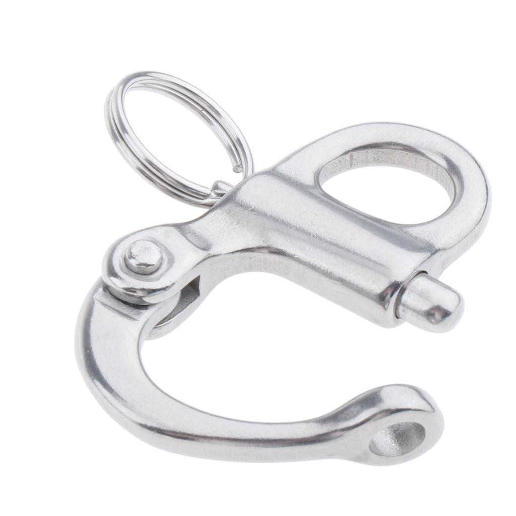 2pcs Stainless Steel Swivel Carabiner Kayak Quick Release Buckle