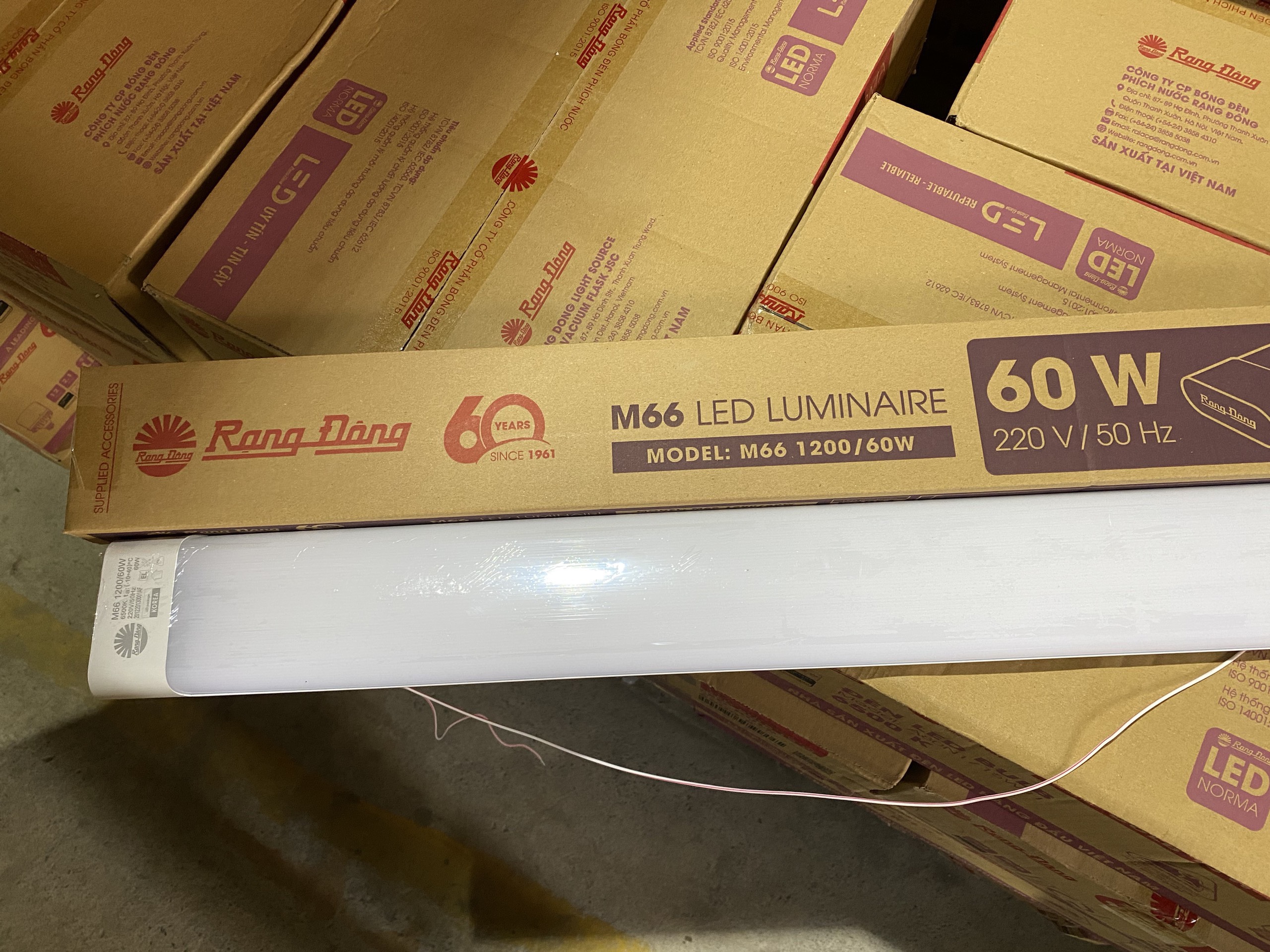 Bóng đèn LED Tuýp 1m2 60w nhôm nhựa Rạng Đông, siêu sáng tiết kiệm điện, Model M66 1200/60W