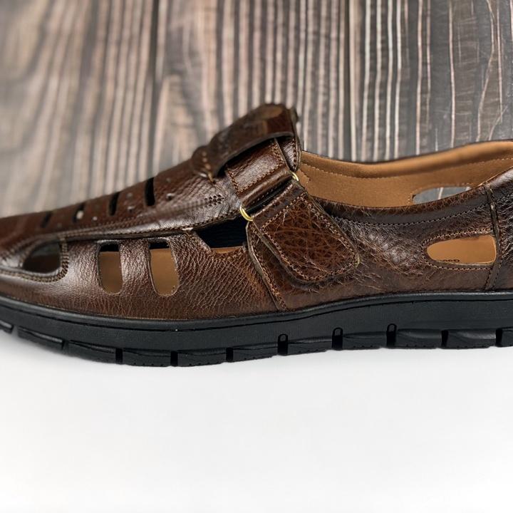 Giày lười nam da bò thật, thiết kế mùa hè thoáng mát hàng Việt xuất xịn- HS063 nâu đen