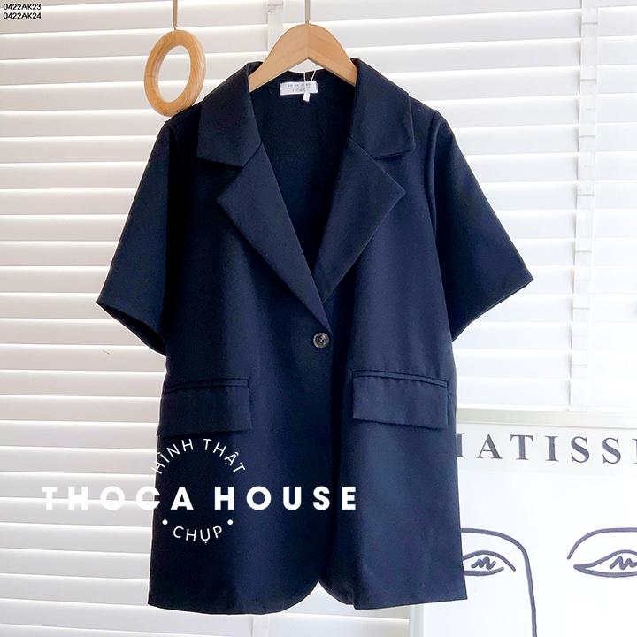 Áo blazer khoác vest tay ngắn túi nấp trơn nhiều màu THOCA HOUSE may thiết kế, chuẩn form phù hợp mọi lứa tuổi