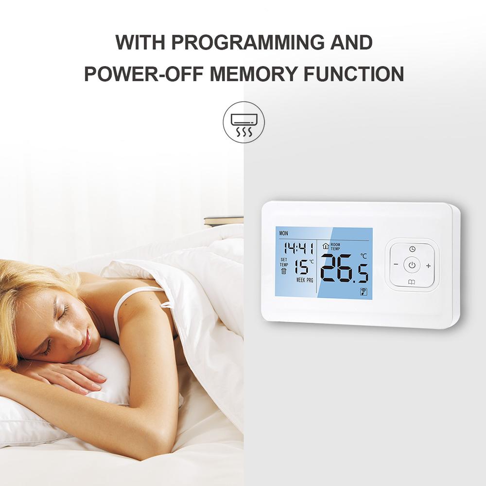 Wi-Fi Smart Thermostat Wireless Programmable Thermostat with RF Receiver Tabletop Wall-Mounted Style APP Control
