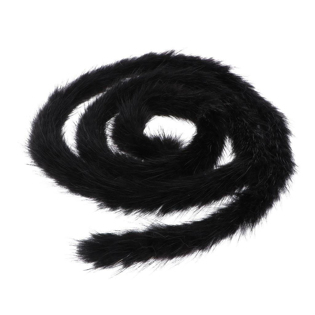 1 Yard 2cm Mink Fur Ribbon Trim Strip Fluffy Trim for Home Decoration Black