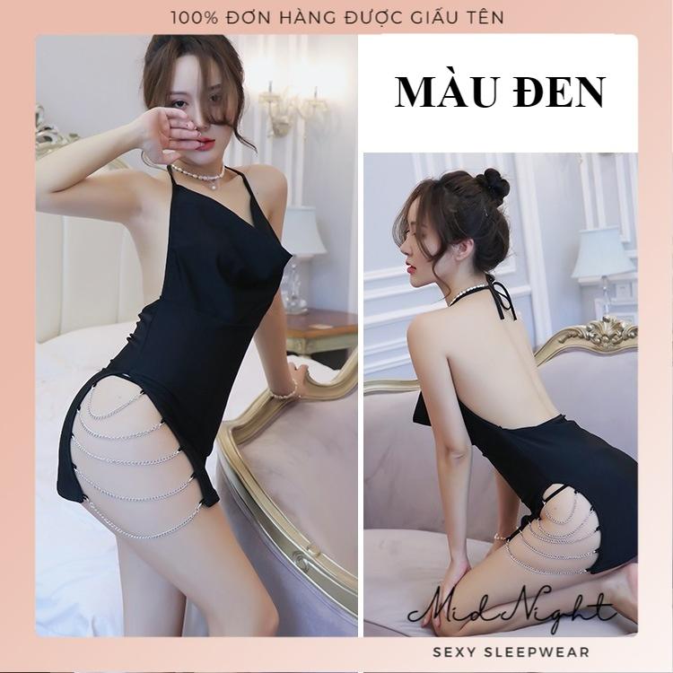 Váy Ngủ Sexy Gợi Cảm Cho Nữ Phong Cách Luxury Mid Night Sexy- Đồ Lót Quyến Rũ Chất Liệu Ren Xuyên Thấu Khiêu Gợi - Màu Xám