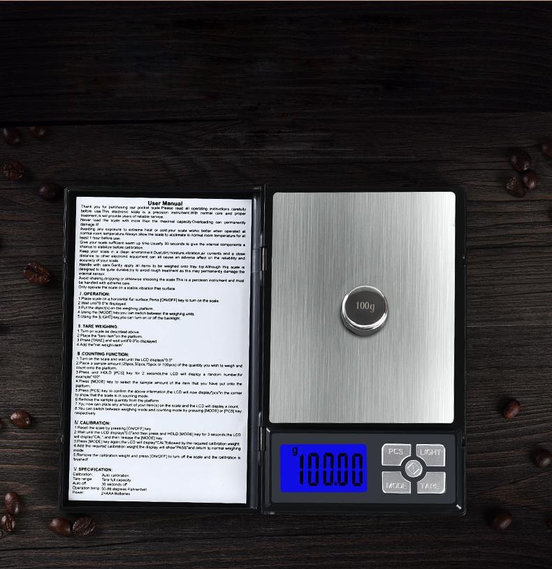 Cân tiểu ly điện tử để bàn nhỏ gọn, mẫu mã đẹp tải trọng tối đa 2kg độ chính xác cao