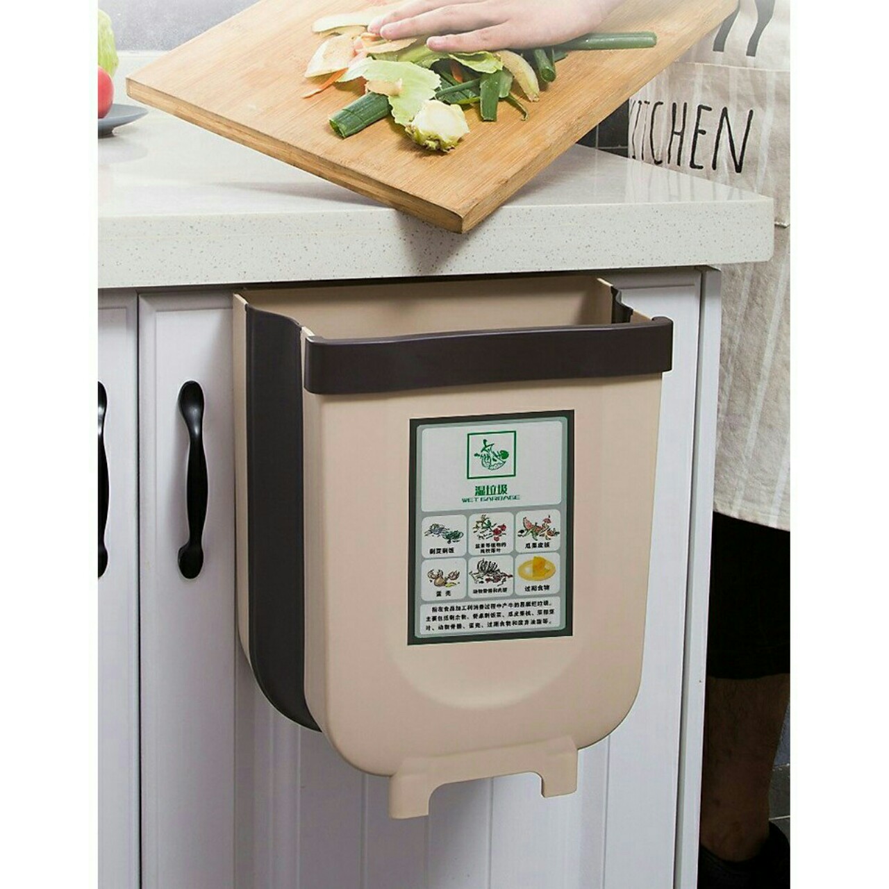 Thùng rác thông minh gấp gọn gắn cạnh tủ bếp, xe ô tô -TRGG