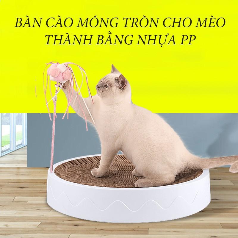 Bàn cào móng tròn cho mèo thành bằng nhựa PP