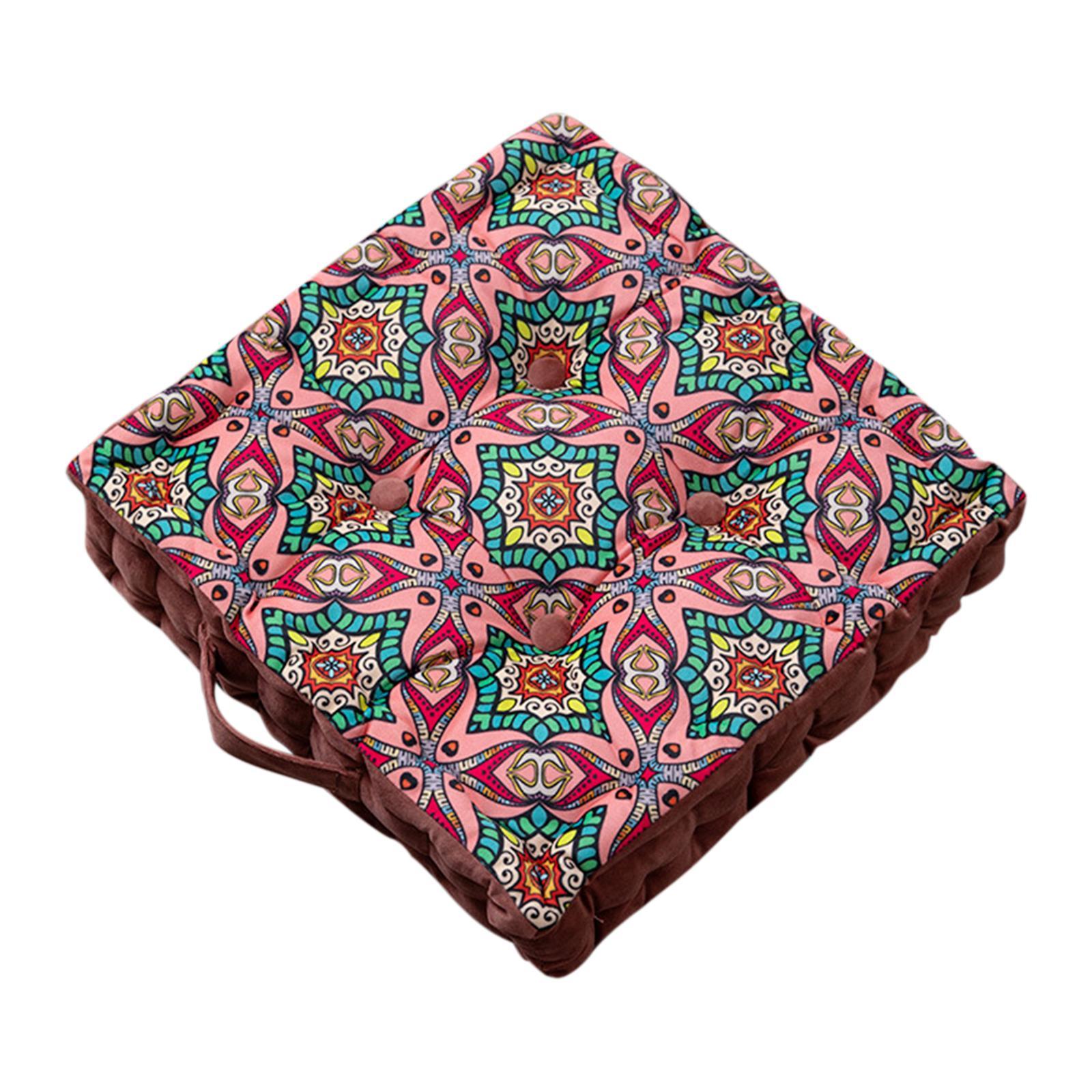 Seat Cushion Stool Pad Seat Mat Print with Handle Vintage for Bedroom Sofa