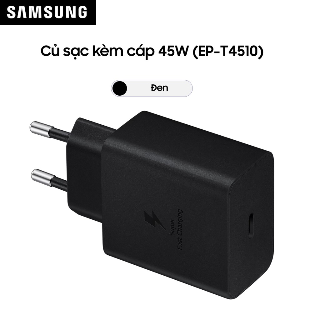 Hình ảnh Bộ sạc Samsung 45W (Kèm cáp C-C 5A, 1.8m) (EP-T4510) - Hàng Chính Hãng