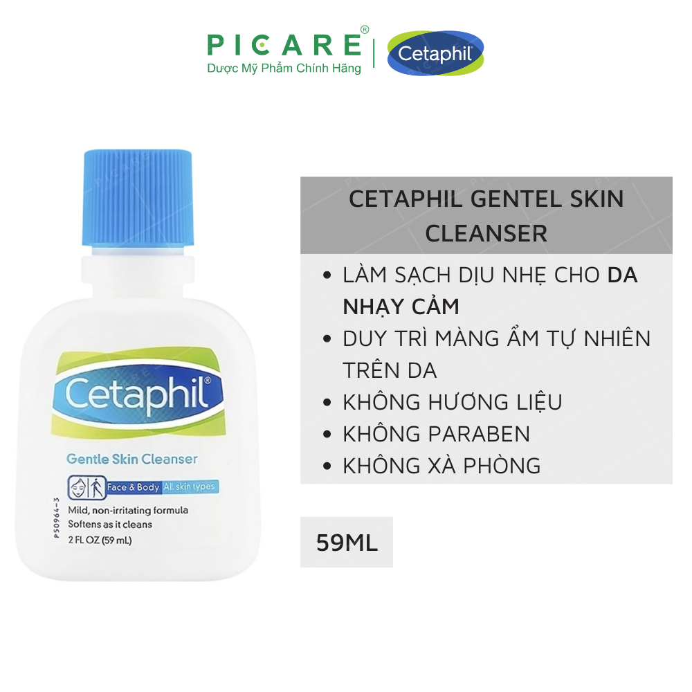 Sữa rửa mặt làm sạch dịu lành không xà phòng Cetaphil Gentle Skin Cleanser 59ml