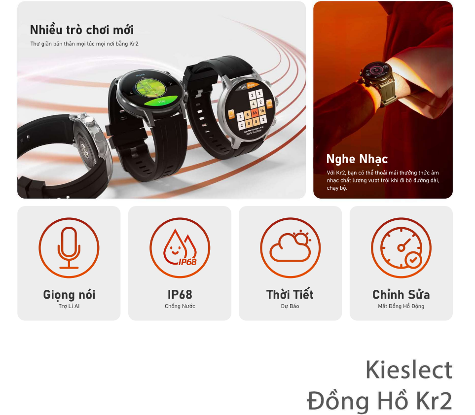 (Mở bán) Đồng hồ thông minh Kieslect KR 2 | 1.43 inch | AMOLED Super Dynamic | 360mAh | Nghe gọi trực tiếp | Hàng Chính Hãng