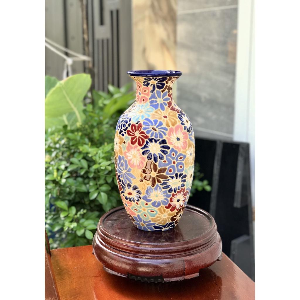 BÌNH BÁCH HOA 29CM GỐM SỨ THỦ CÔNG NAM BỘ TDM CẮM BÔNG TRANG TRÍ DECOR