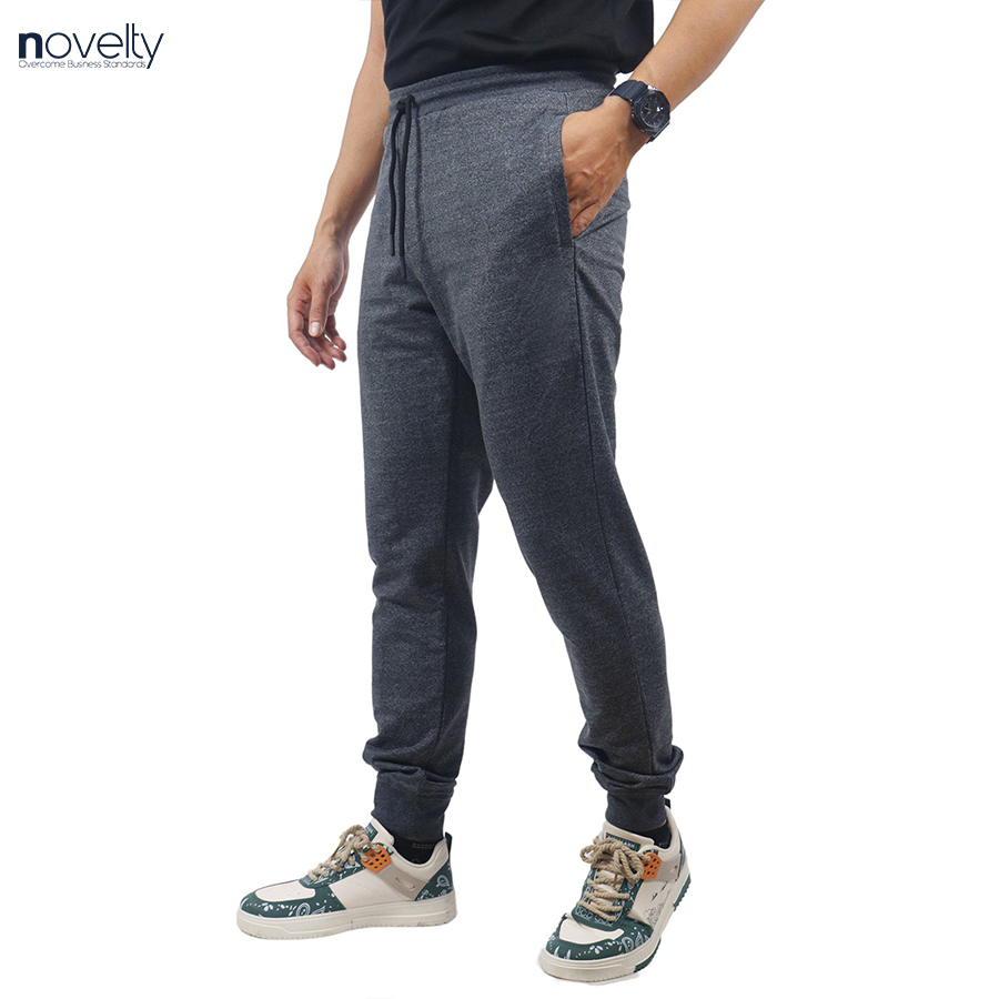 Quần jogger nam Novelty Regular fit xám Melange NQGMMDMT3R230546Q