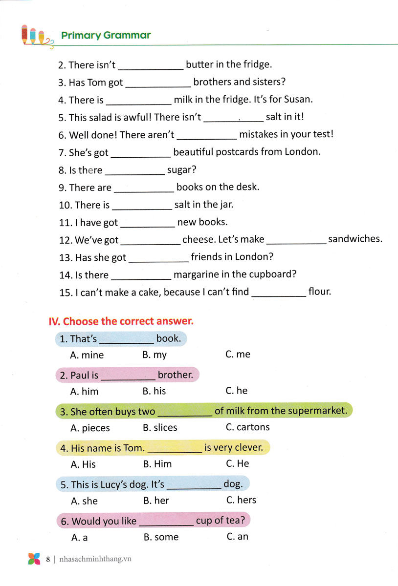 PRIMARY GRAMMAR - NGỮ PHÁP TIẾNG ANH THEO CHỦ ĐỀ LỚP 5 - TẬP 1_MT