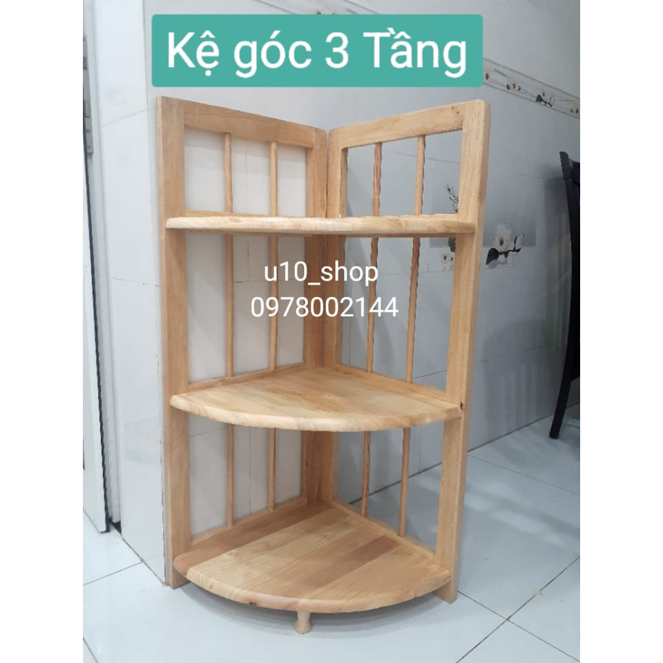 Kệ Góc Tường Gỗ Tự Nhiên 3 tầng