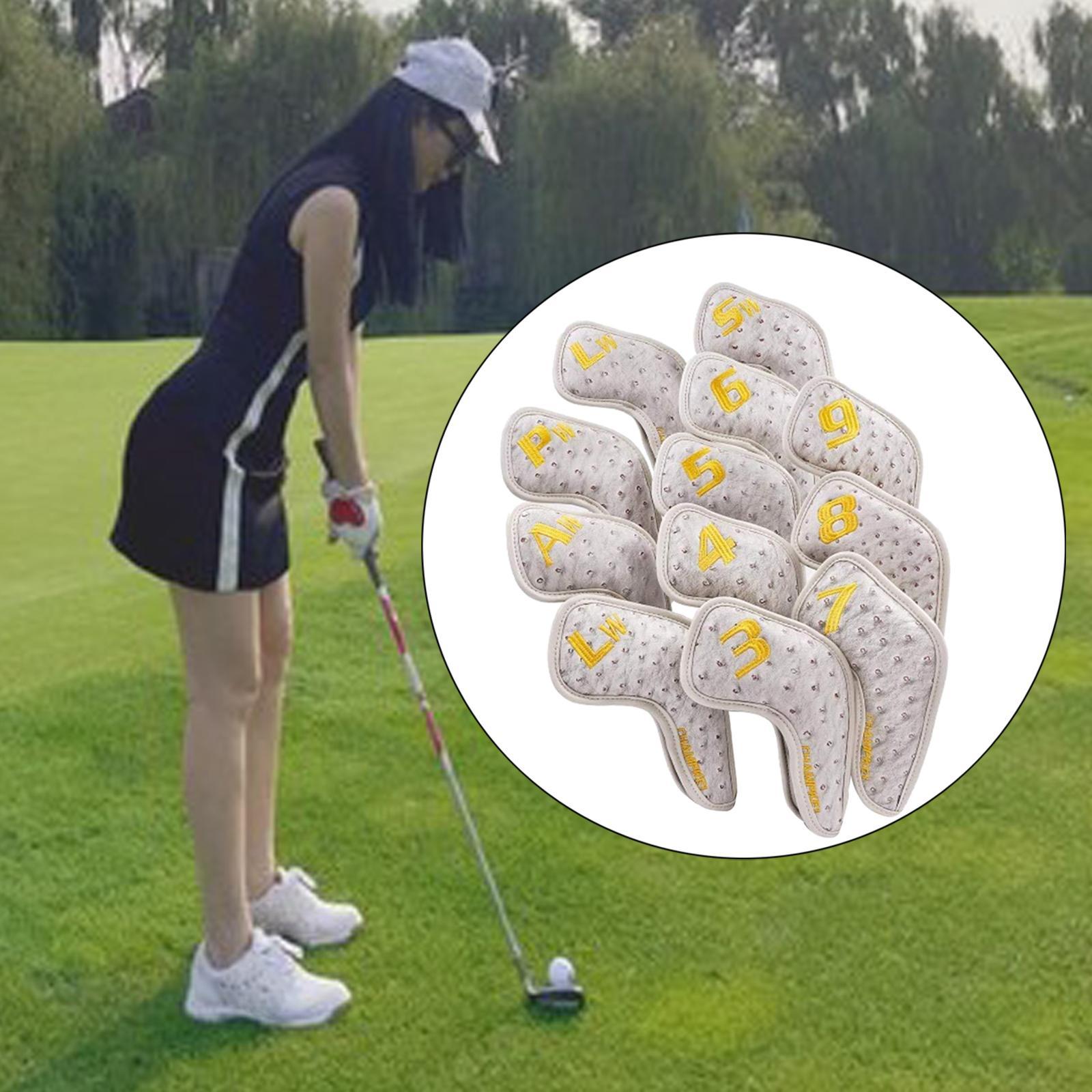 Golf Club Iron Head Cover Golfer Headcovers Protection Waterproof White